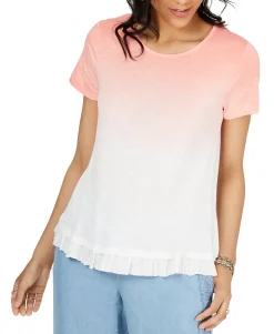 Women's Ombré Ruffled-Hem Top
