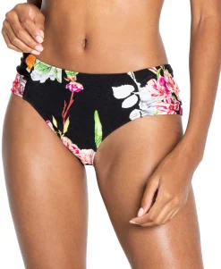Women's Ombre Floral Printed Ruched-Side Bikini Bottoms
