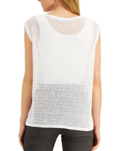 Women's Open-Stitch Sleeveless Sweater