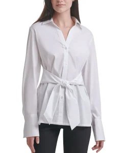 Women's Oversized Tie-Waist Shirt