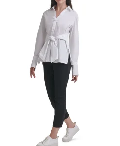 Women's Oversized Tie-Waist Shirt