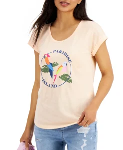 Women's Paradise Island Graphic-Print T-Shirt