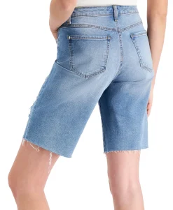 Women's Patchwork Bermuda Jean Shorts