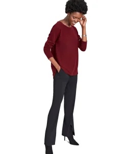 Women's Petite 100% Cashmere Shirttail Sweater