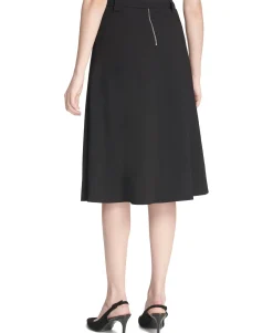 Women's Petite Belted A-Line Skirt