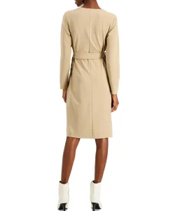 Women's Petite Belted Wrap Dress