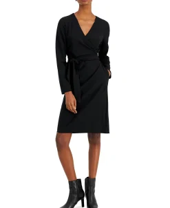 Women's Petite Belted Wrap Dress