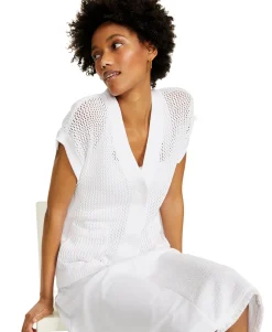 Women's Petite Cotton Short-Sleeve Cardigan