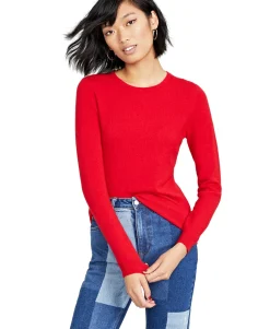 Women's Petite Crew-Neck Cashmere Sweater