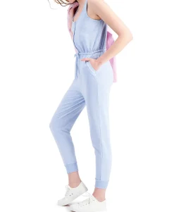Women's Petite Drawstring-Waist Jumpsuit