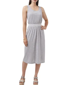 Women's Petite Embroidered Smocked-Waist Dress