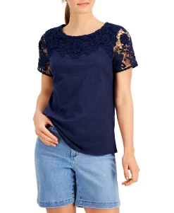 Women's Petite Embroidered T-Shirt