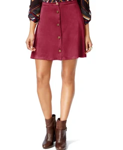 Women's Petite Faux-Suede A-Line Skirt