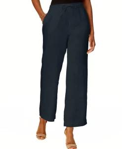 Women's Petite Linen Drawstring Pants