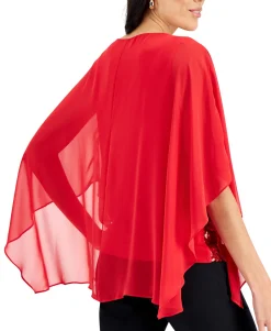 Women's Petite Mesh Sequin Top