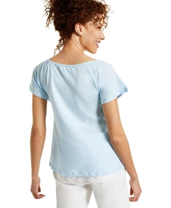Women's Petite Pleated Top