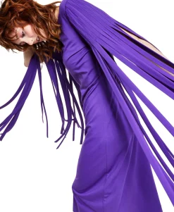 Women's Petite Ponté-Knit Fringed Dress