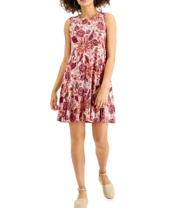 Women's Petite Printed Flip Flop Dress