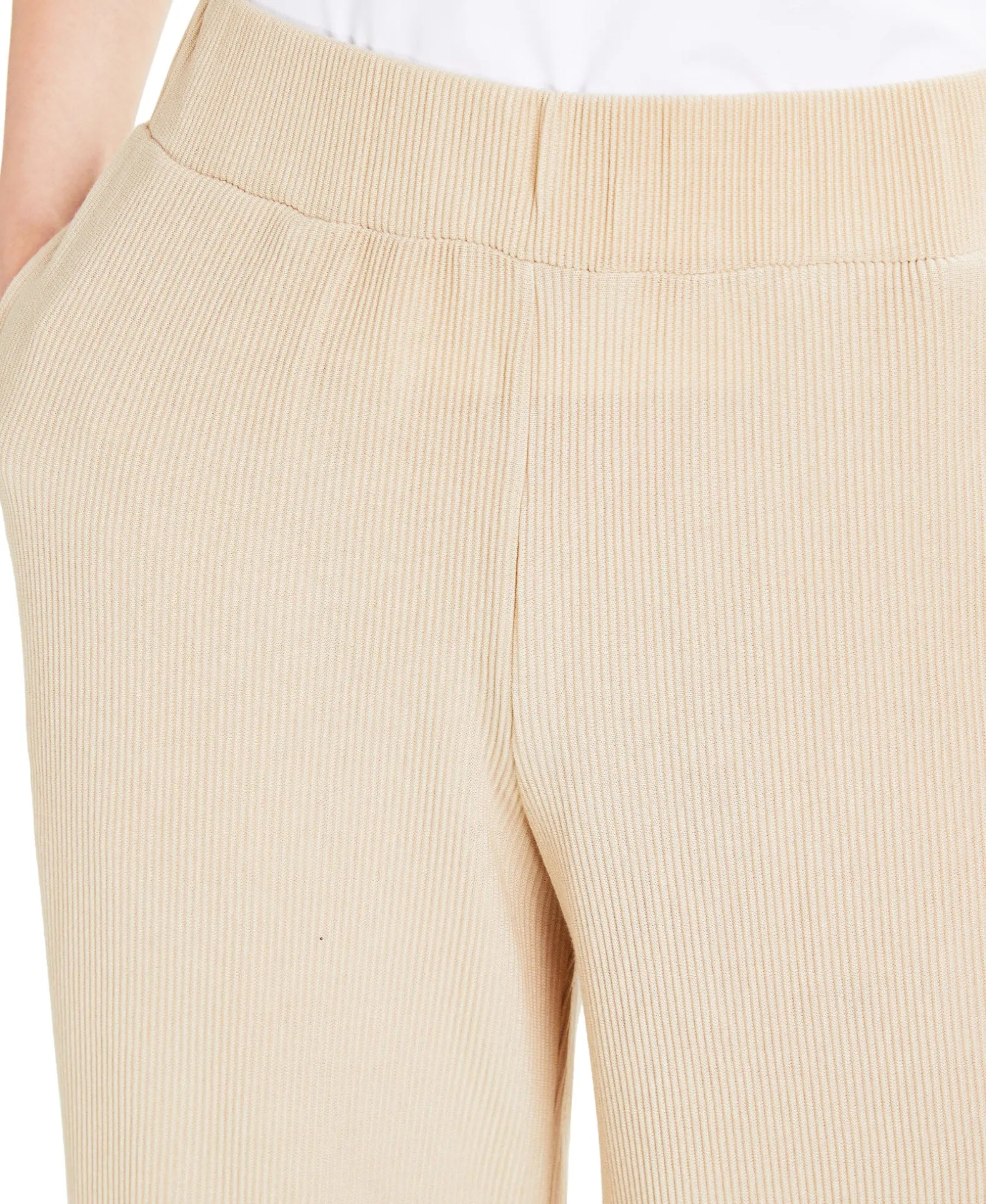 Women's Petite Ribbed Wide-Leg Pants