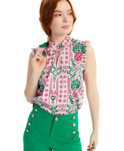 Women's Petite Ruffled Top