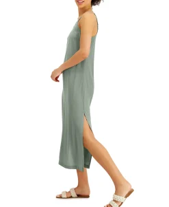 Women's Petite Side-Slit Slip Dress