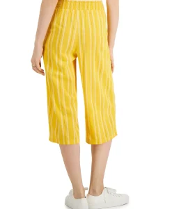 Women's Petite Striped Cropped Pants