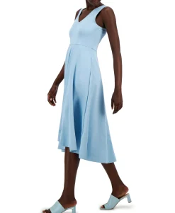 Women's Petite V-Neck Midi Dress