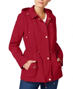 Women's Petite Water-Resistant Hooded Anorak Jacket