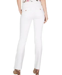 Women's Petite White Boot-Cut Jeans