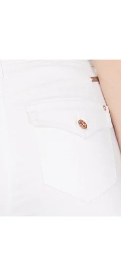 Women's Petite White Boot-Cut Jeans