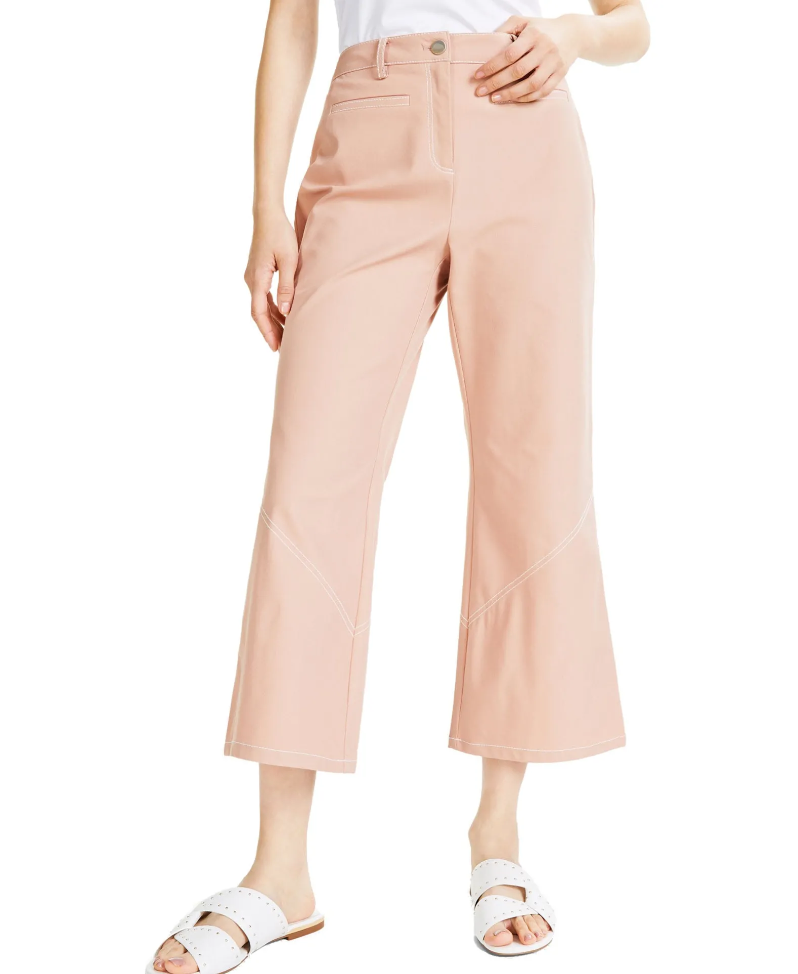 Women's Petite Wide-Leg Cropped Pants