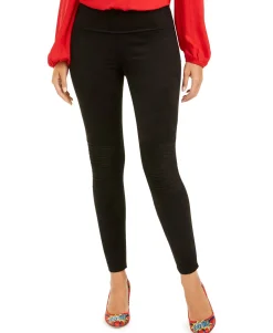 Women's Pintucked Faux-Suede Leggings