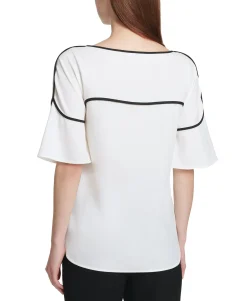Women's Pipe-Trim Blouse