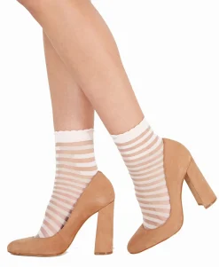 Women's 2-Pk. Sheer Stripe Ankle Fashion Socks