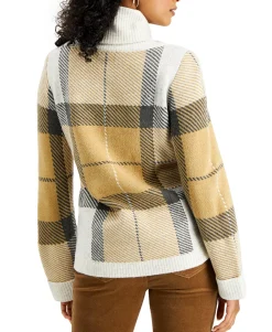 Women's Plaid Cowlneck Sweater