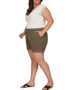 Women's Plus Black Tape Solid Basic Shorts