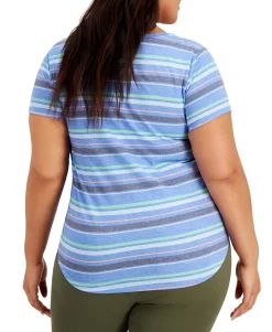 Women's Plus Burnout Printed V-Neck Top