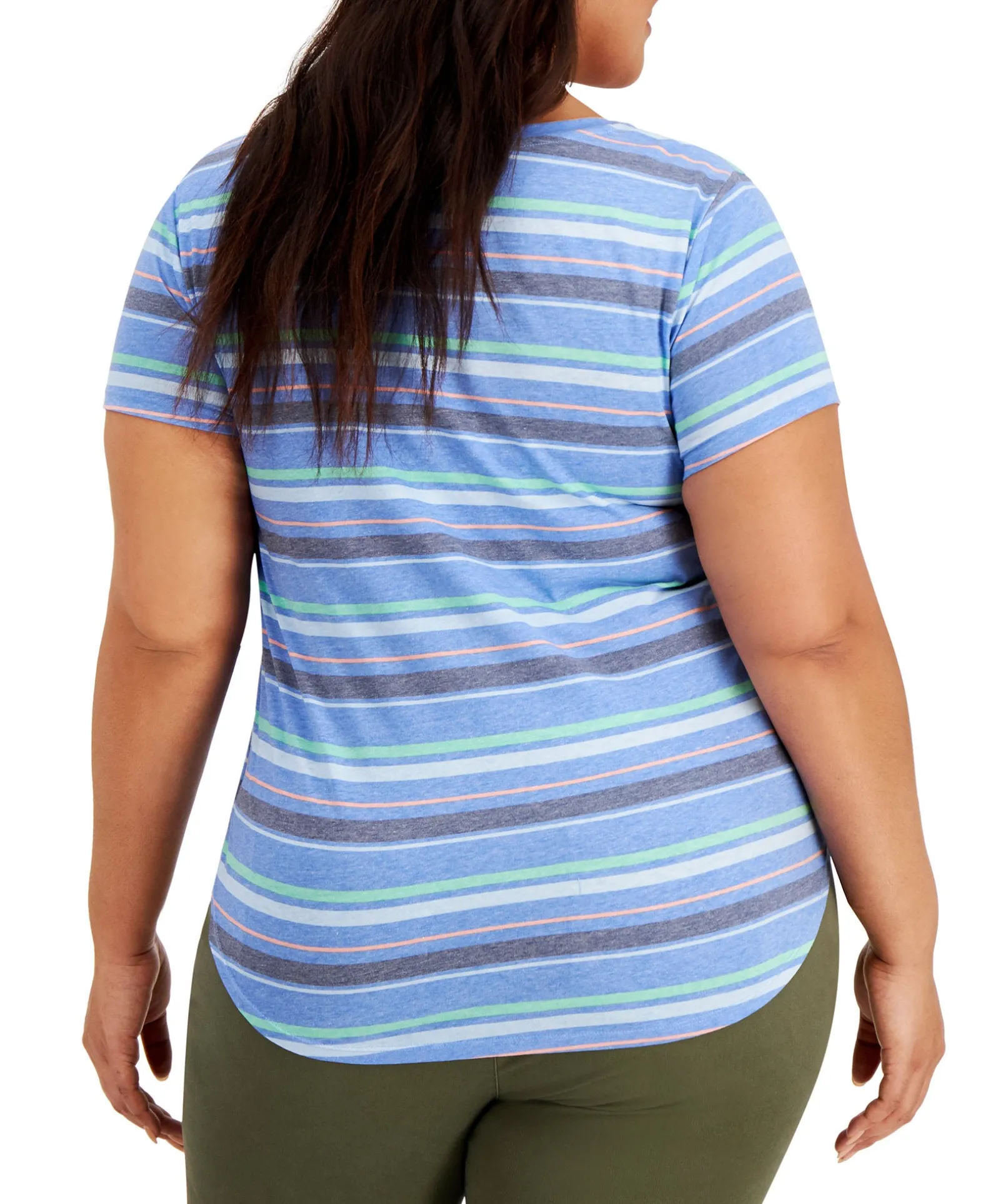 Women's Plus Burnout Printed V-Neck Top