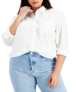 Women's Plus Button-Front Top