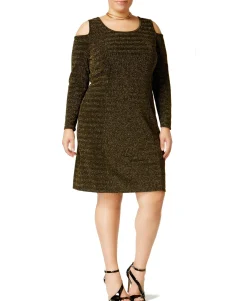 Women's Plus Cold-Shoulder Sheath Dress