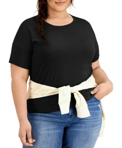 Women's Plus Cotton Crewneck T-Shirt