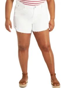 Women's Plus Dream Cotton Ripped Denim Shorts