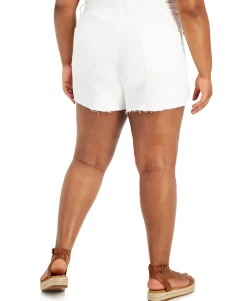 Women's Plus Dream Cotton Ripped Denim Shorts