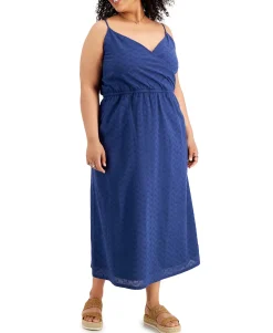 Women's Plus Eyelet Midi Dress