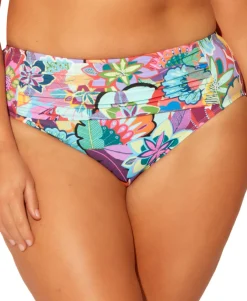 Women's Plus Floral-Print Tummy Control Bikini Bottoms