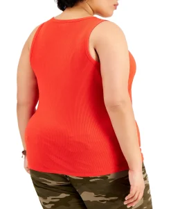 Women's Plus Henley Tank