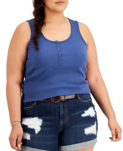 Women's Plus Henley Tank