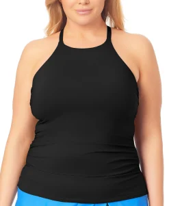 Women's Plus High Neck Tankini Top