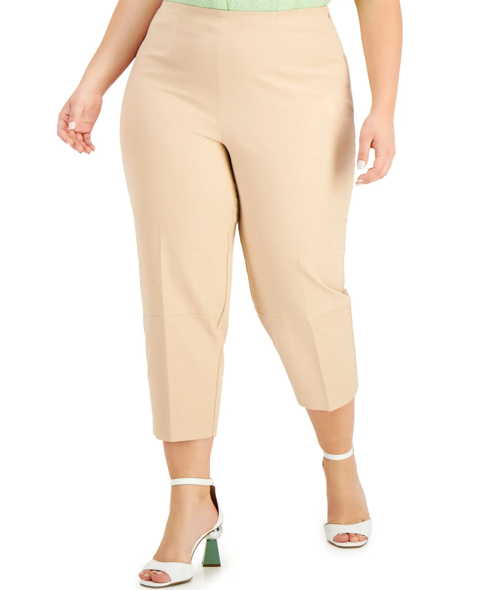 Women's Plus High-Waist Cropped Pants