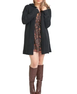 Women's Plus Hooded Textured Cardigan